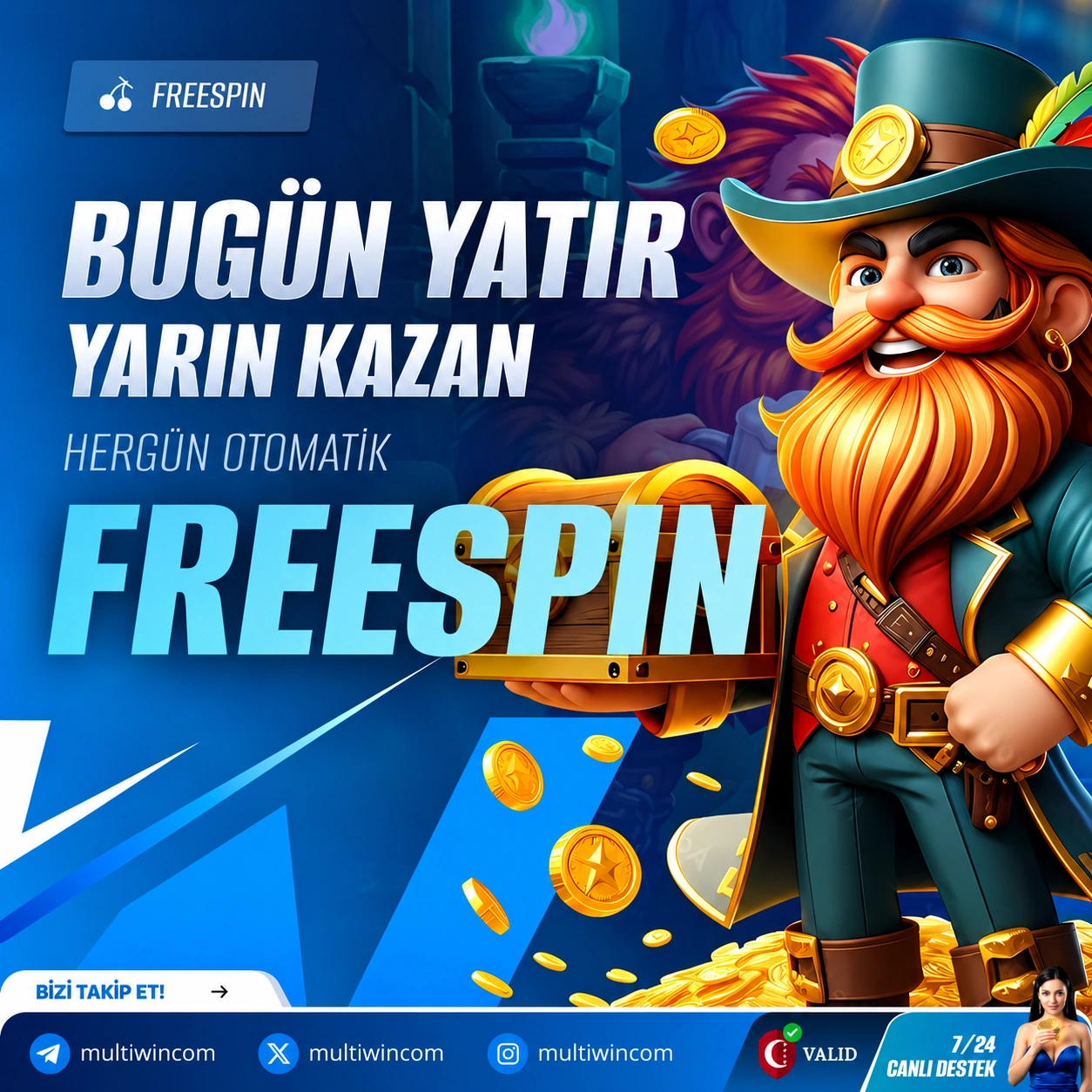 Multiwin günlük freespin kampanyası görseli